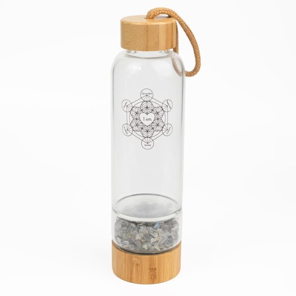 Labradorite Crystal Charging Reusable Water Bottle - Picture 1 of 4